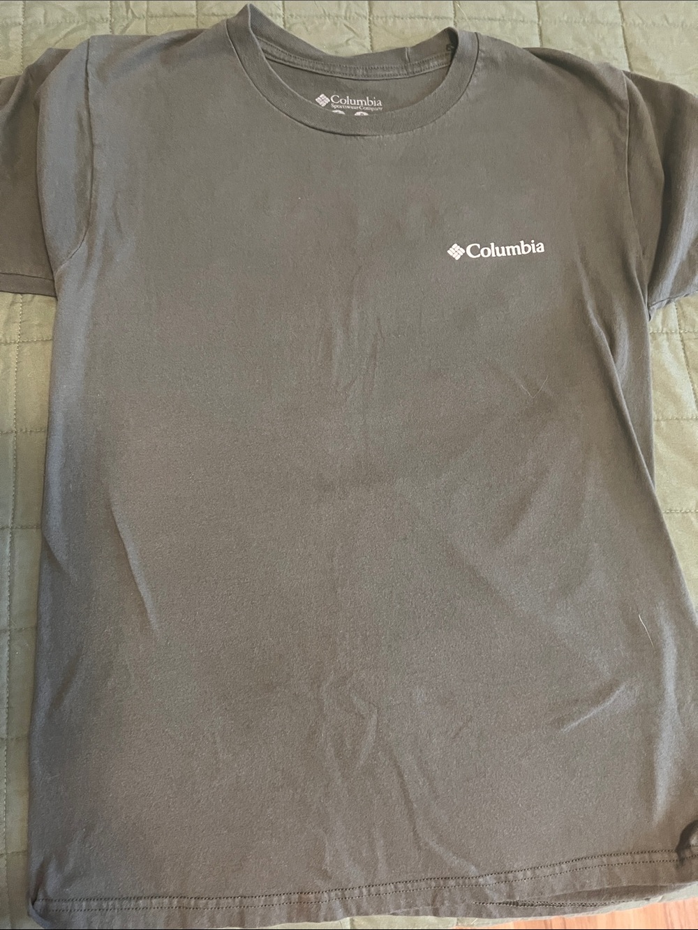 Columbia Short-Sleeve Crew Tee in Charcoal Gray with White Logo